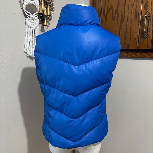 Hollister Vintage Y2K Blue Puffer Vest Size Large Seagull Logo Multi Zip - Picture 5 of 15